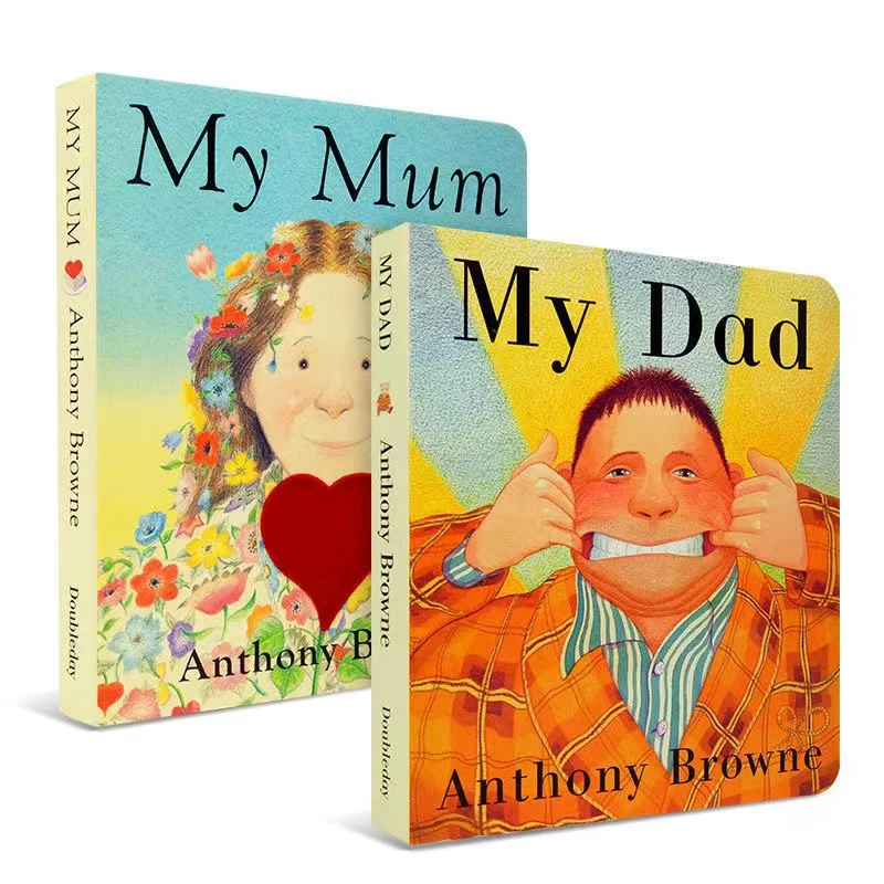 Libros de imágenes en inglés para niños, libros educativos de cartón para aprendizaje, My Dad and My Mum, Tony Browne