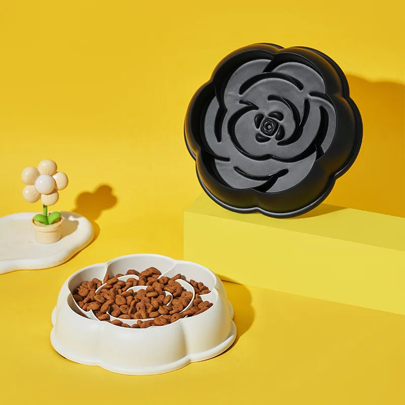 Cuenco antideslizante para comer lento para gatos, plato antiderrames y antiderrames para mascotas con patrones elevados para controlar las porciones - imagen 2