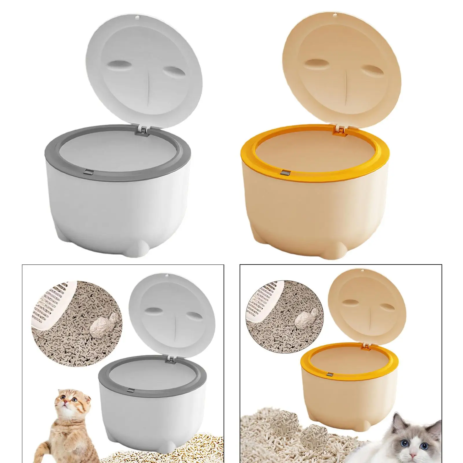 Cat Litter Trash Can with Lid Trash Container Kitten Potty Cat Litter Tray for Indoor Cats Small Animals Pet Accessories - imagen 3
