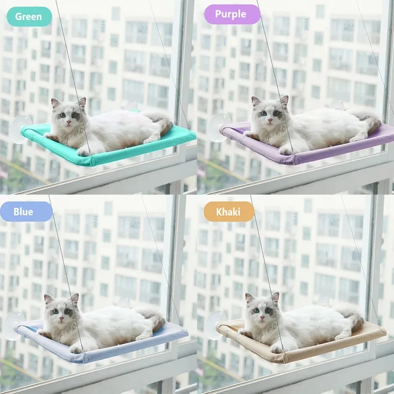 Hamaca colgante para cama de gato, soporte cómodo para asiento de ventana soleada, marco de escalada para gatito, accesorios para mascotas, 20Kg - imagen 4
