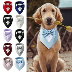 Bufanda triangular con pajarita para perros grandes y pequeños – boda