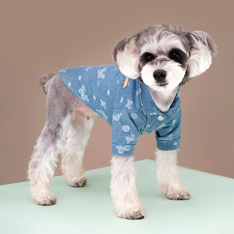 Camisa vaquera cálida para mascotas, chaqueta para perros pequeños y medianos, ropa para cachorros, Bulldog Francés, Chihuahua, caniche, suministros para mascotas, Invierno - imagen 4