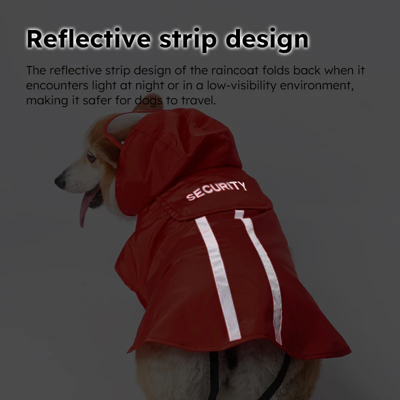 Chubasquero reflectante para mascotas Chubasquero para mascotas para perros pequeños y medianos Tela ligera, transpirable e impermeable - imagen 2