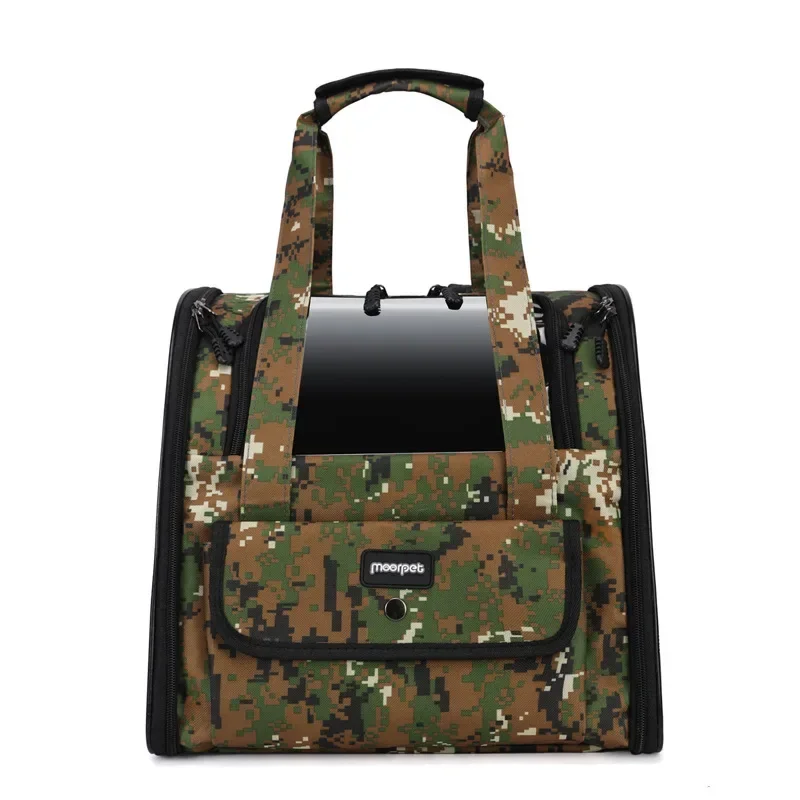 Bolsa para mascotas para gatos, mochila portátil, transpirable, cómoda, de camuflaje, portátil, plegable, mochila de viaje para gatos - imagen 5