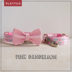 Collar personalizado perro de nylon con nombre y diseño floral