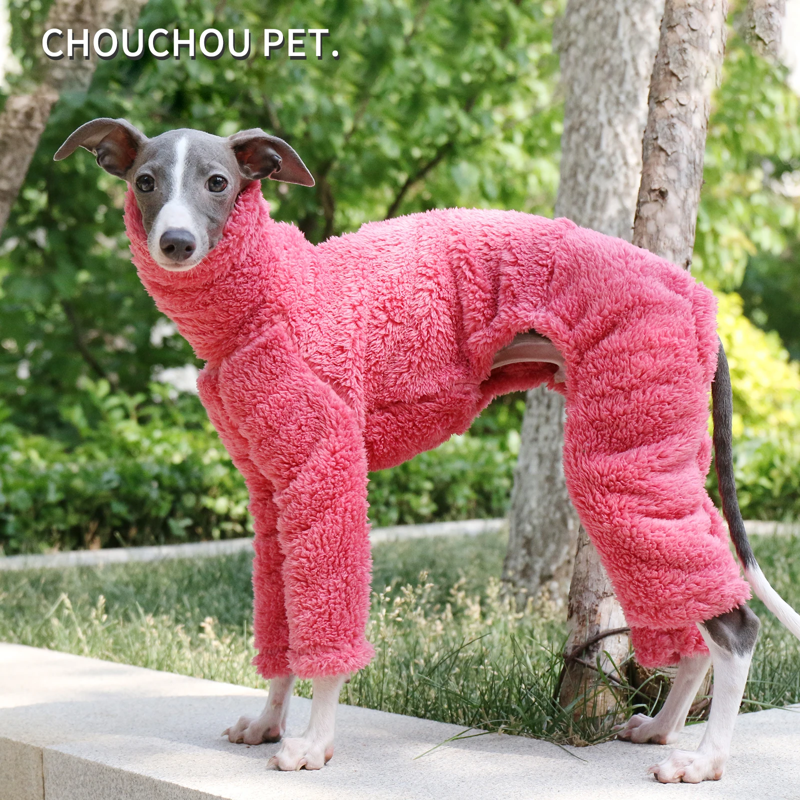 Cómodo pijama para perros: diseño suave, cálido y de cuello alto para galgo italiano pequeño, mediano, el color rojo brillante, perfecto - imagen 2