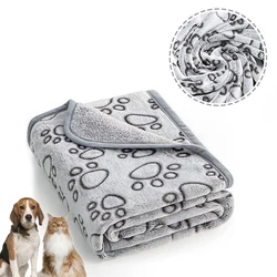 Manta suave con estampado de patas para gato y perro pequeño