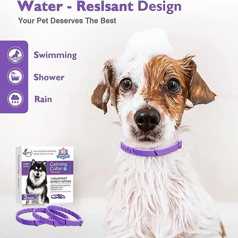 Collares calmantes de feromonas para perros, Collar cómodo ajustable para aliviar la ansiedad, accesorios para cachorros y gatitos, 3/4 Uds. - imagen 4