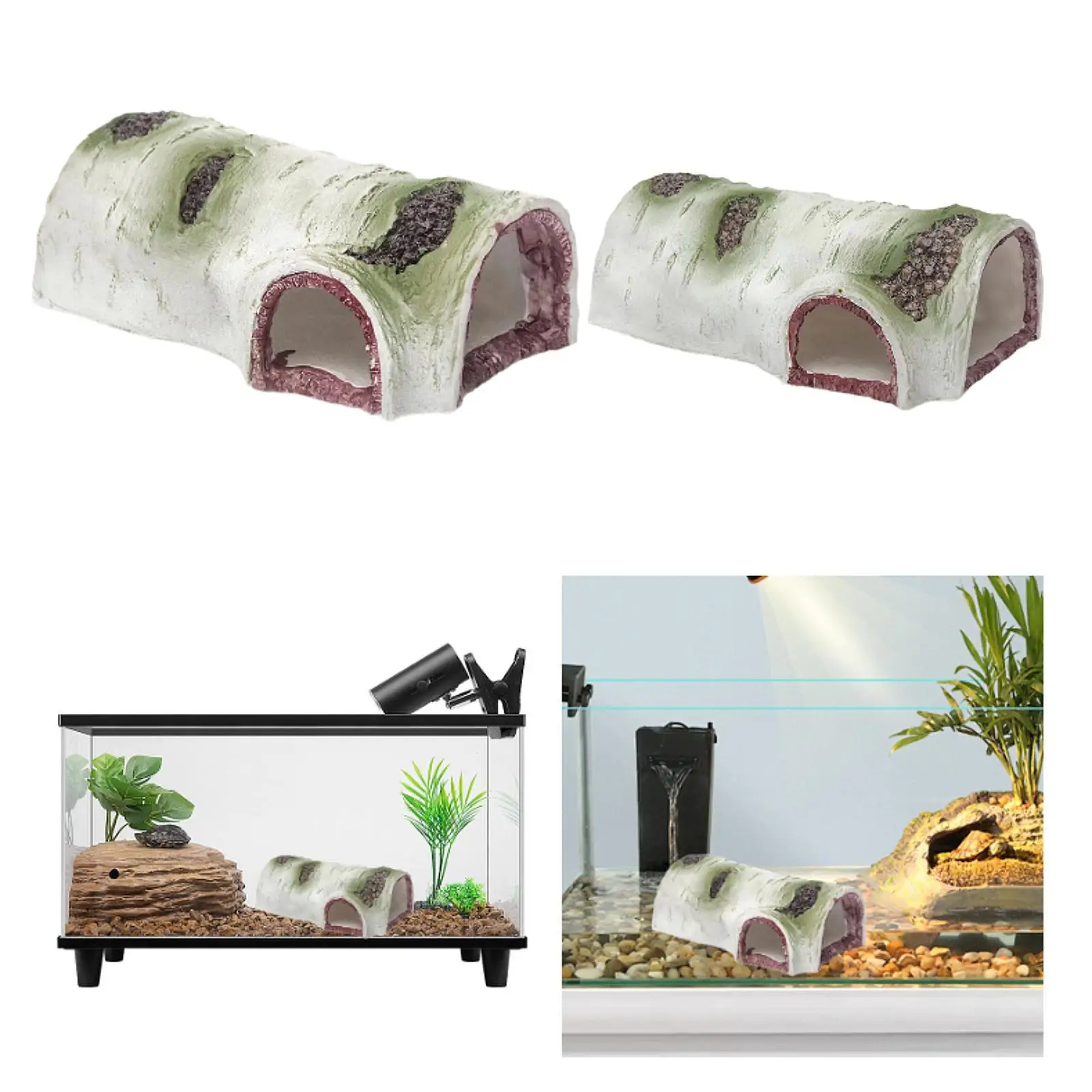 Aquarium Decoration Multipurpose Reptile Hideaway for Turtle Frogs Snake