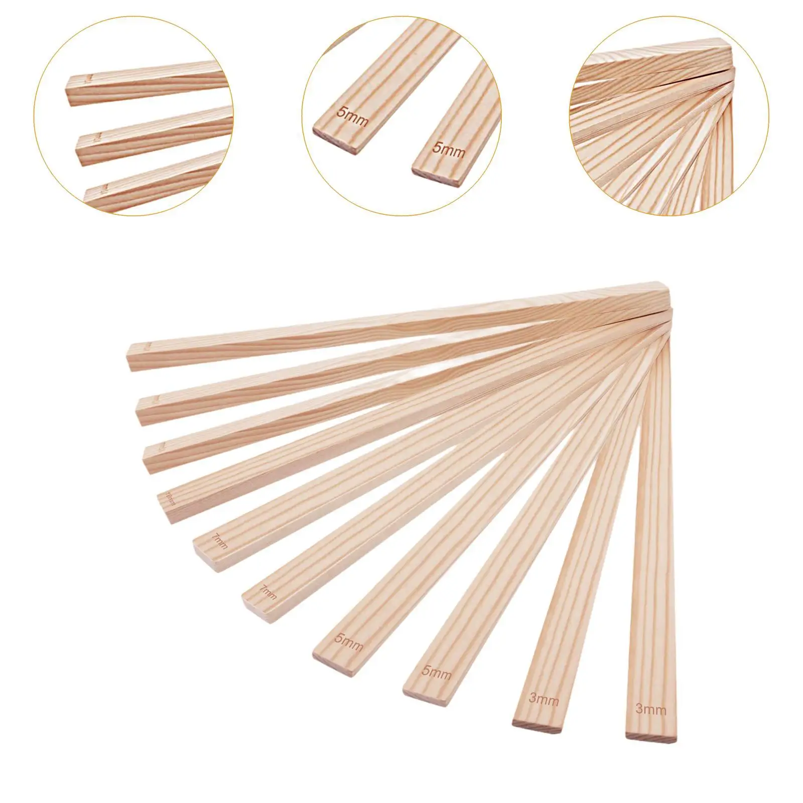 Wooden Rolling Pin Guides Portable for Dough Thickness Dough Rolling Strips Pizza Pastry Measuring Dough Strips Mud Sticks Guide