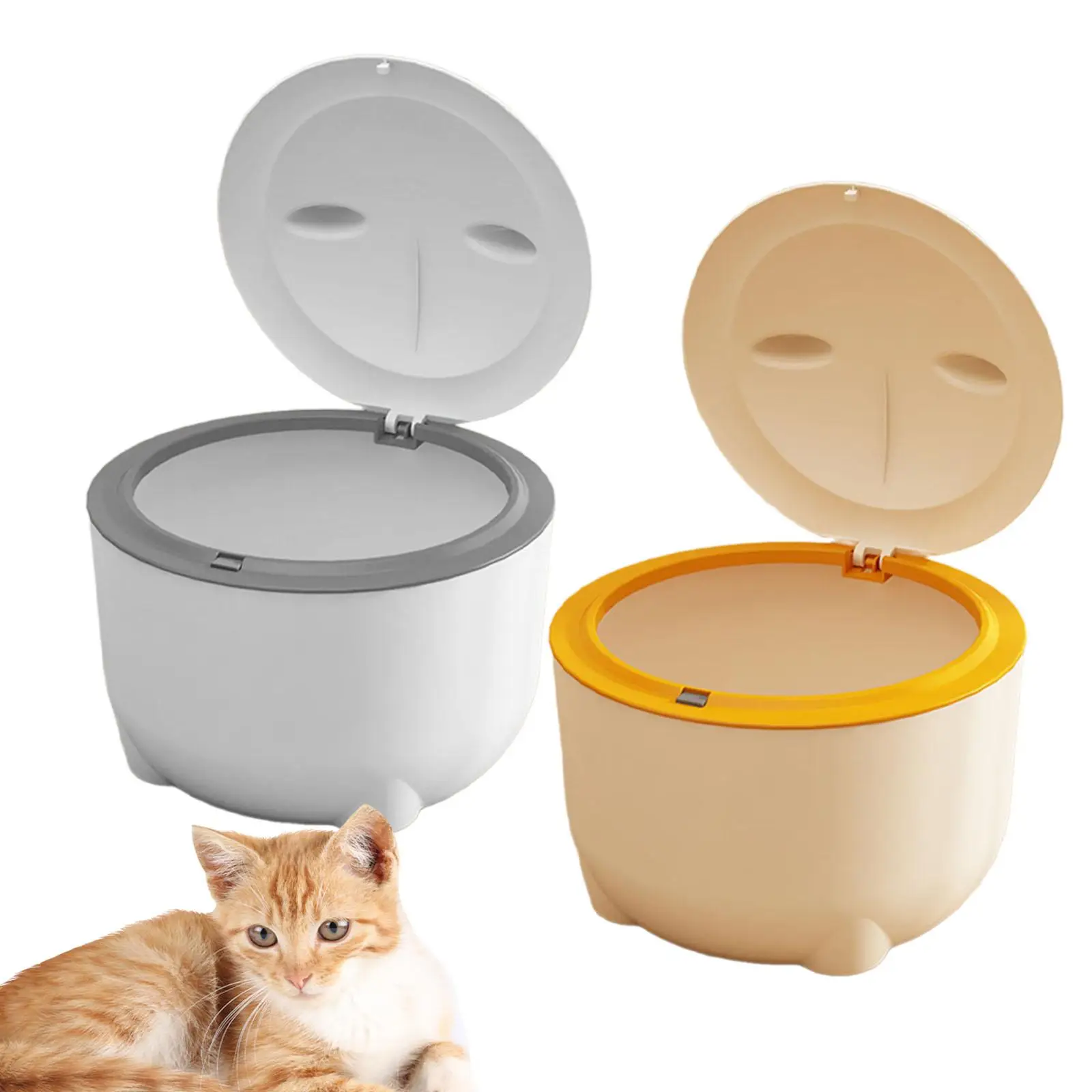Cat Litter Trash Can with Lid Trash Container Kitten Potty Cat Litter Tray for Indoor Cats Small Animals Pet Accessories - imagen 2