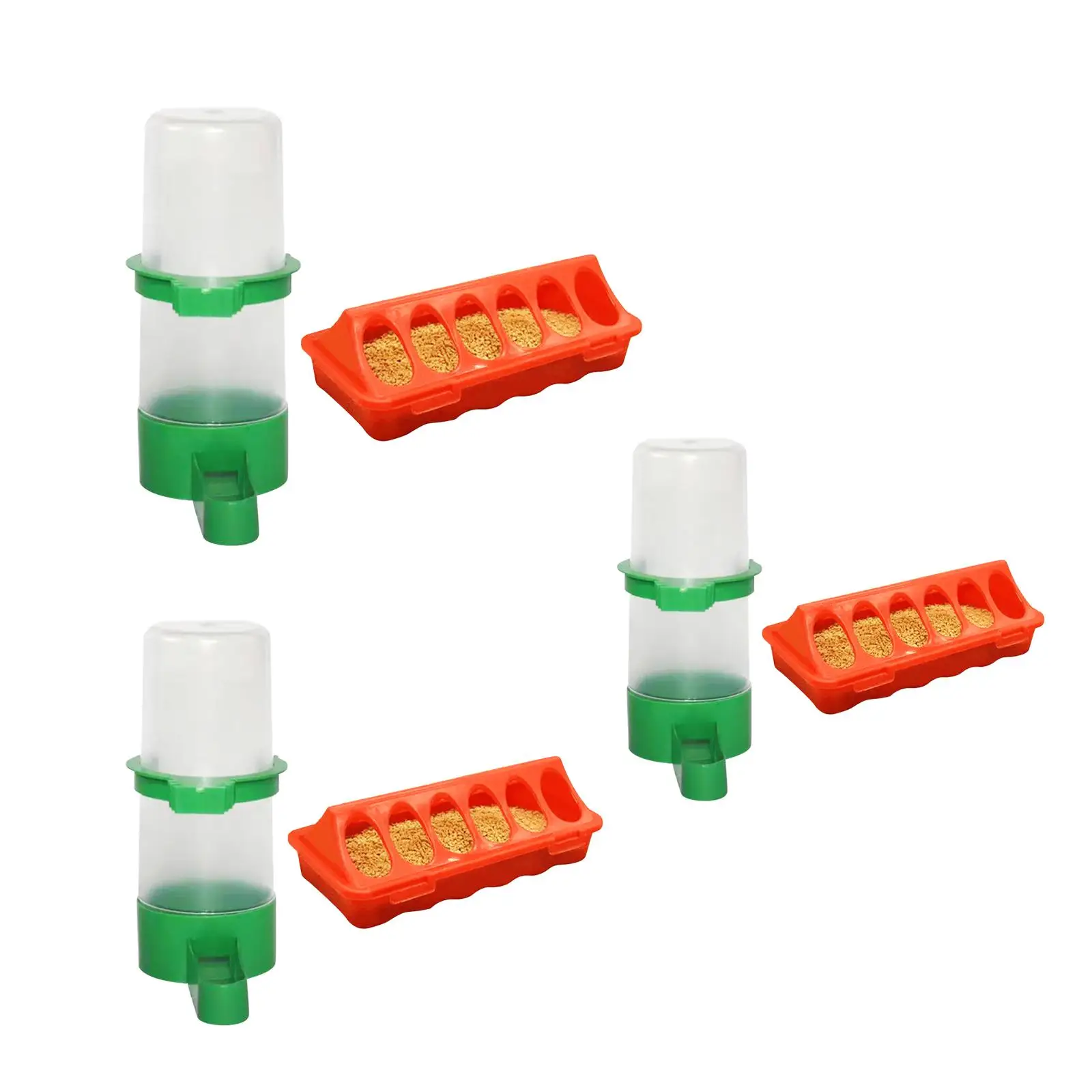 Food and Water Feeder Set Small Animals Feeding Bucket Bird Watering Bottle Food and Water Feeder Set Small Animals Feeding Bucket Bird Watering Bottle