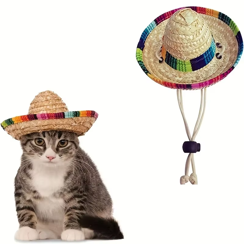 Sombrero de verano para perros y gatos: protección solar ajustable - imagen 3