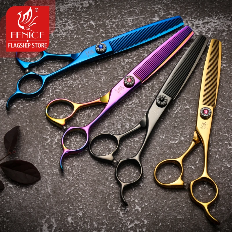 Fenice tijeras para mascotas de 6,5 pulgadas, tijeras de aseo para perros, tijeras de adelgazamiento, tijeras para perros y gatos, pelo de animales, Jahжницы nożyczki - imagen 4