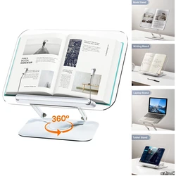 Soporte de lectura 360° con clips elásticos para libro y portátil