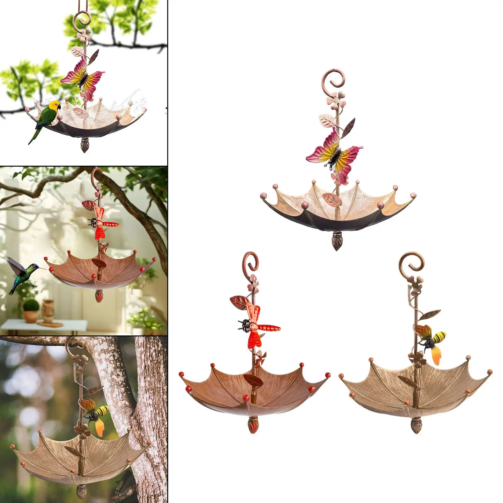 Bird Feeder for Outside Hanging Bird Seed Catcher Tray Feeding Station Umbrella Shape Platform Feeder for Courtyard Balcony Bird Feeder for Outside Hanging Bird Seed Catcher Tray Feeding Station Umbrella Shape Platform Feeder for Courtyard Balcony