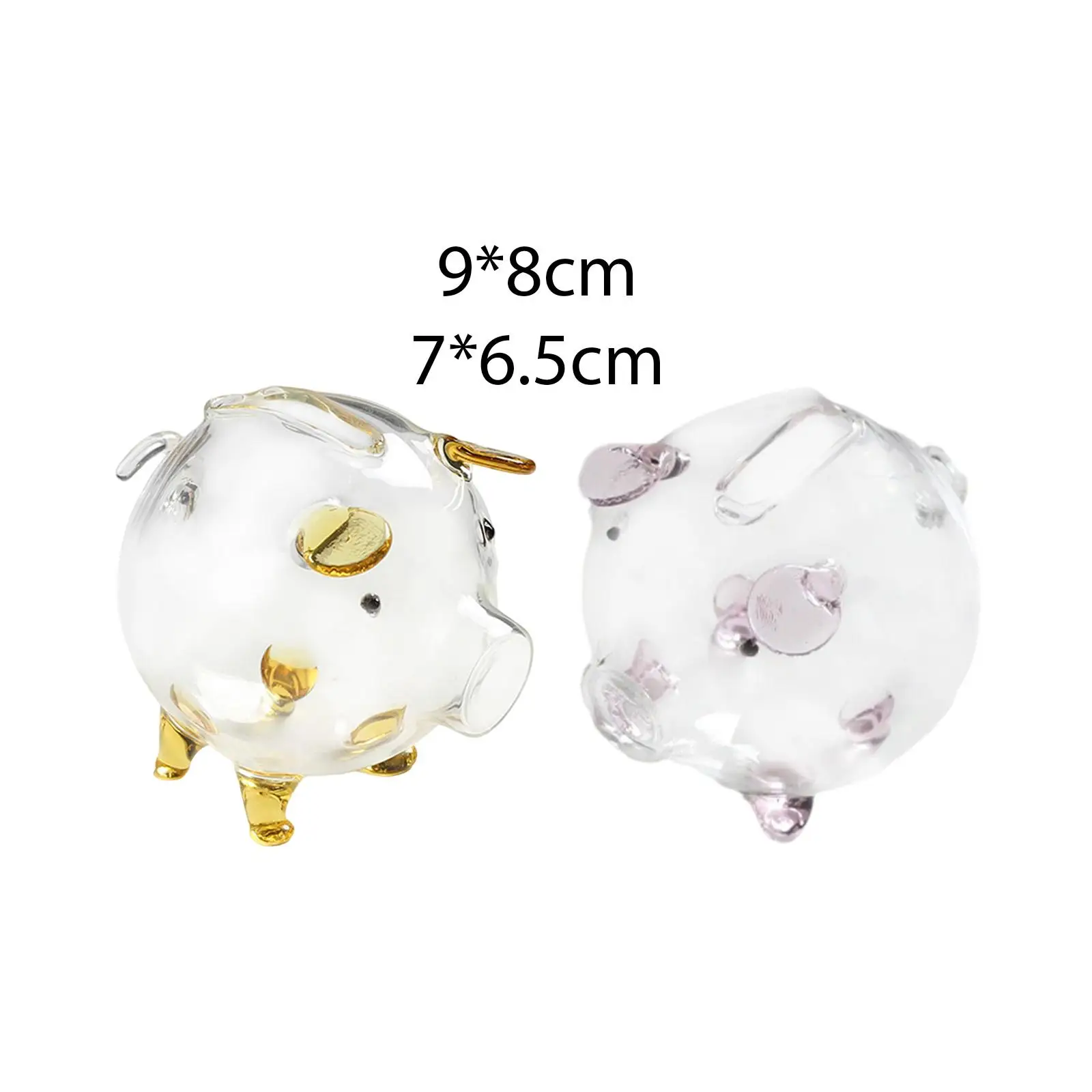 Alcancía de cerdo de vidrio transparente, tarro de ahorro, banco de dinero para guardería de Baby Shower - imagen 2