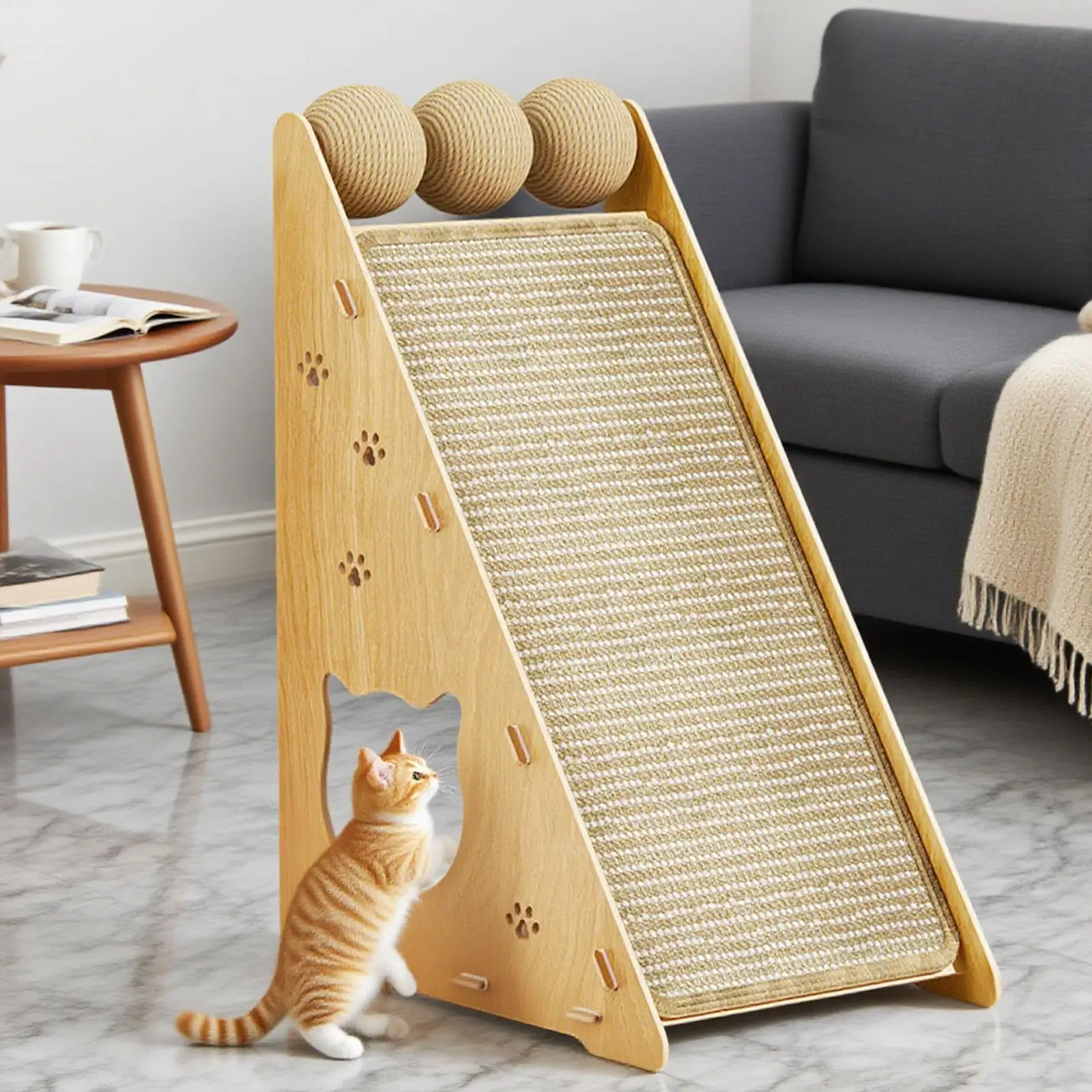 Almohadilla rascadora para gatos, juguetes de molienda, cartón rascador para gatos para alfombra de salón
