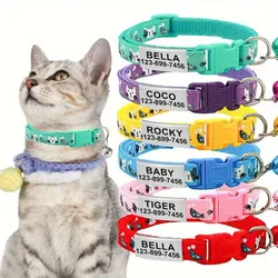 Collar para gato con campana y placa de identificación – Nombre grabado