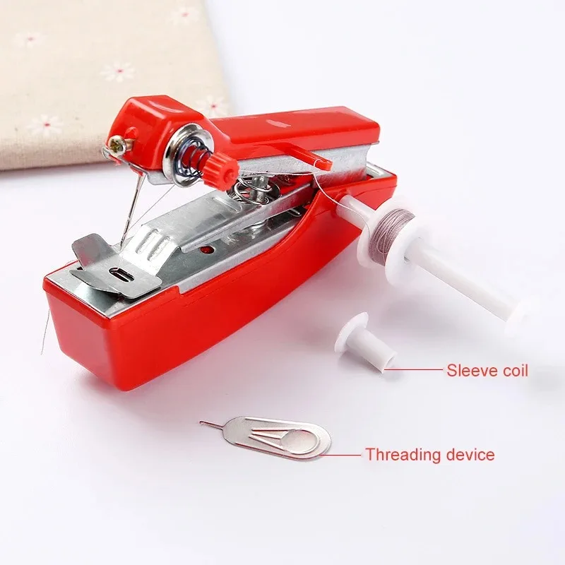 Mini máquinas de coser, costura, ropa de mano inalámbrica, máquinas de coser portátiles útiles, herramienta de tela para coser ropa DIY - imagen 4