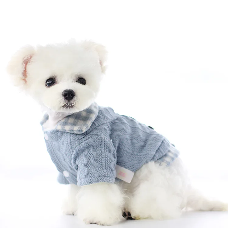 Ropa para perros, ropa para mascotas, piruleta de invierno, ropa para perros, ropa para gatos, productos para mascotas a cuadros de lana - imagen 3