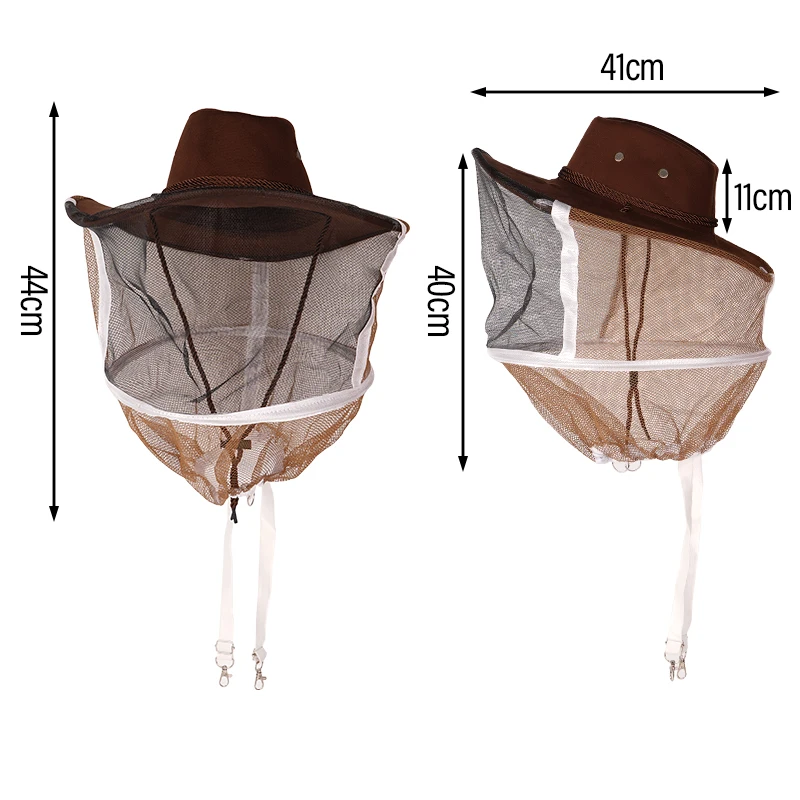 Sombrero de vaquero para apicultura, gorra protectora para apicultura, red para insectos voladores, sombrero de vaquero de diseño cómodo, herramientas de apicultura - imagen 2