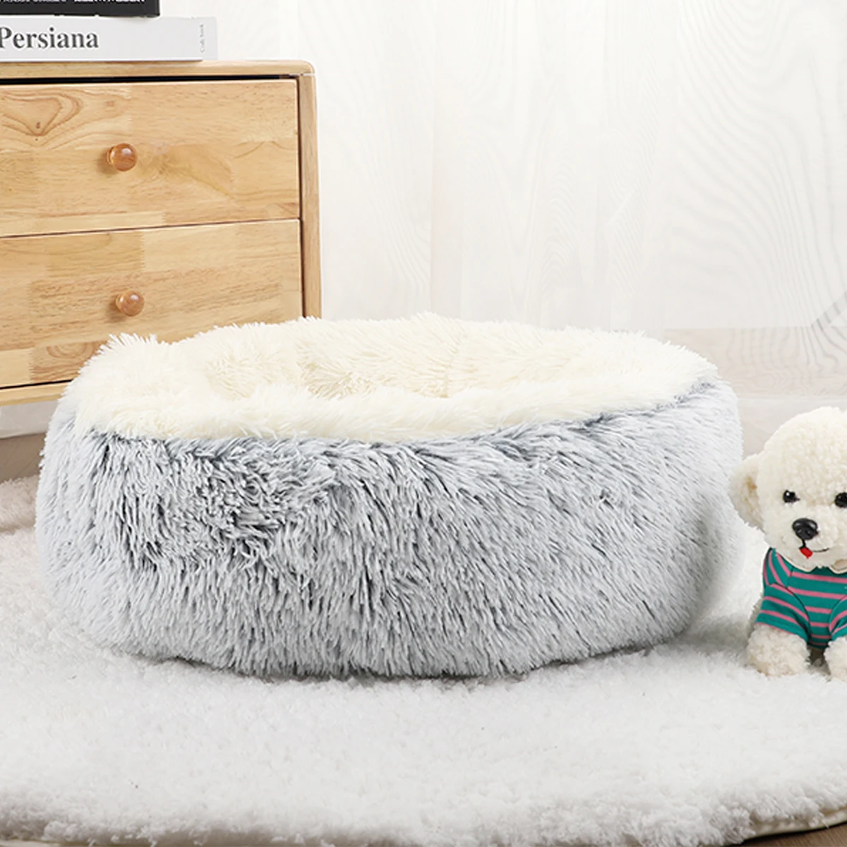 Cama para mascotas, camas mullidas de felpa para perros, accesorios medianos y cálidos, accesorios y muebles grandes para cachorros, sofá pequeño, perrera lavable para gatos - imagen 5
