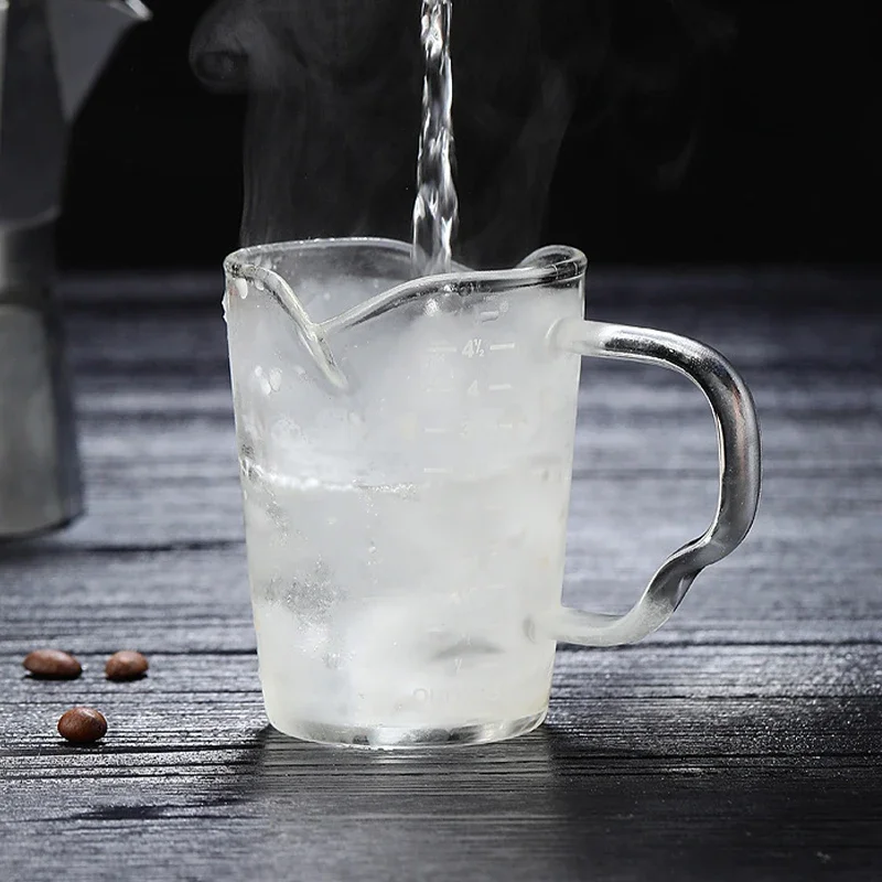 Taza medidora de vidrio de 70ml/150ml, taza medidora de café de doble boca con báscula, contenedor preciso de leche líquida para herramienta de cocina y horneado - imagen 5