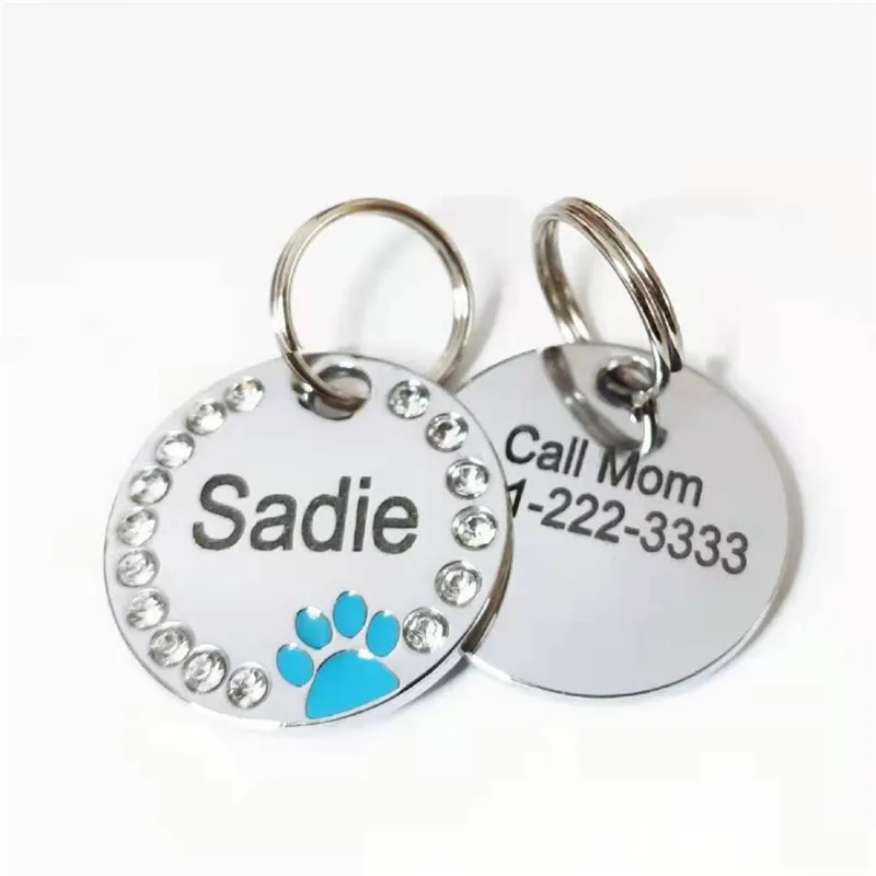 Etiqueta de identificación personalizada para perros y gatos, accesorios de Collar para mascotas, grabado personalizado, nombre de dirección - imagen 5