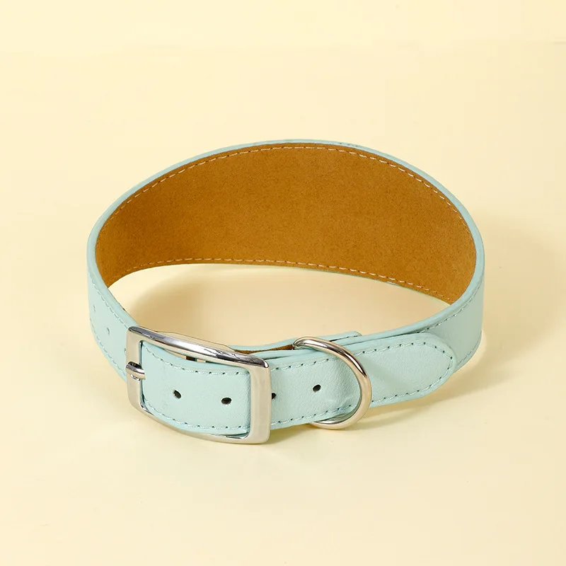 Collar italiano de galgo/Whippet, correa ancha y suave para mascotas, respaldo acolchado, liso - imagen 3
