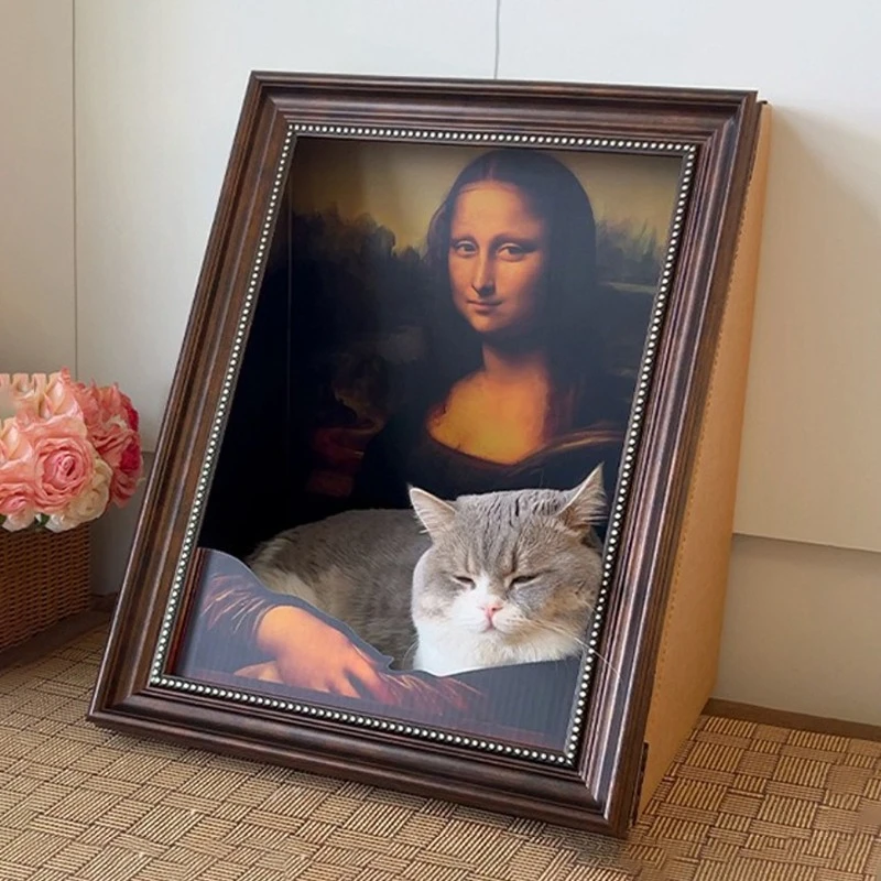 Cama creativa para gatos, marco de imagen divertido, camas para gatos, tablero rascador para gatos, cama para gatitos, accesorios para cachorros y gatitos, cajas de muebles - imagen 4