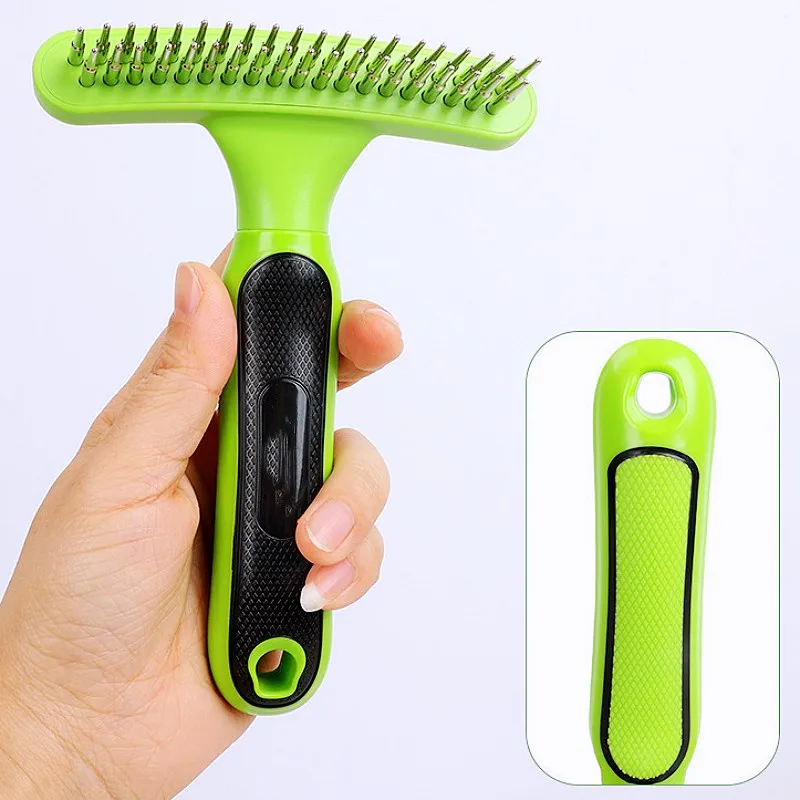 Peine para perros, removedor de pelo para mascotas, cepillo de dientes dobles para perros, cepillo de masaje para gatos, peines de acero inoxidable para el cuidado de perros, productos para mascotas - imagen 3