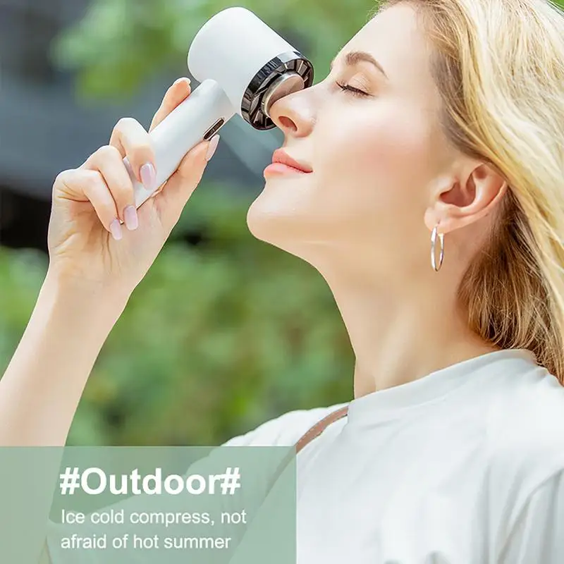 Ventilador de mano portátil para niña, dispositivo pequeño Personal de 3 velocidades con Base, maquillaje ligero, recargable por USB - imagen 4