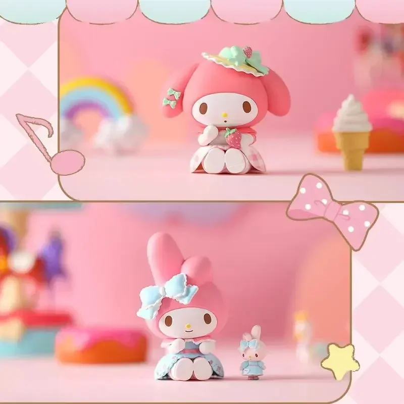 Caja ciega Sanrio con temática para fiesta de té, Piquenique Morango My Melody, estatuilla hecha a mano, decoración bonita, juguete para regalo coleccionable Premium