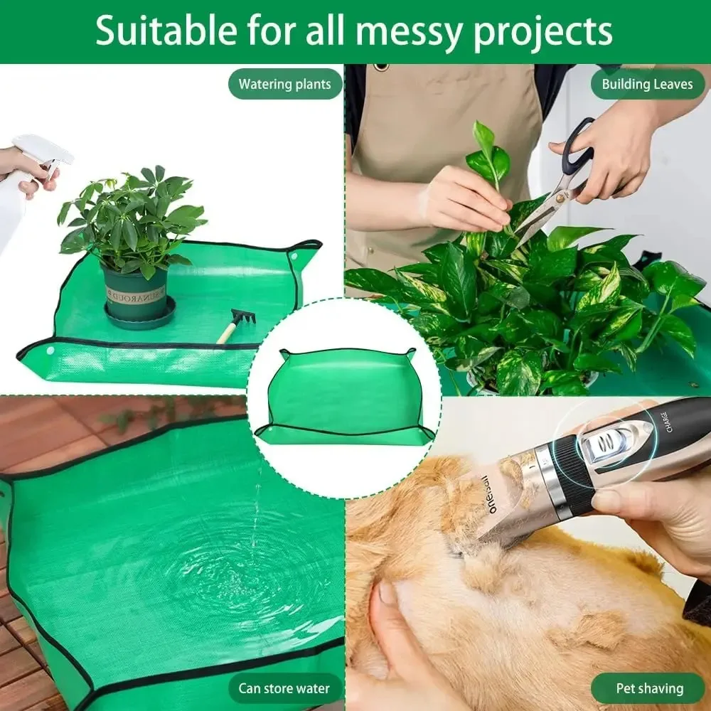 Estera plegable para plantar, almohadilla para macetas para jardinería casera, maceta reutilizable impermeable, suministros para el cuidado de plantas de jardín - imagen 5