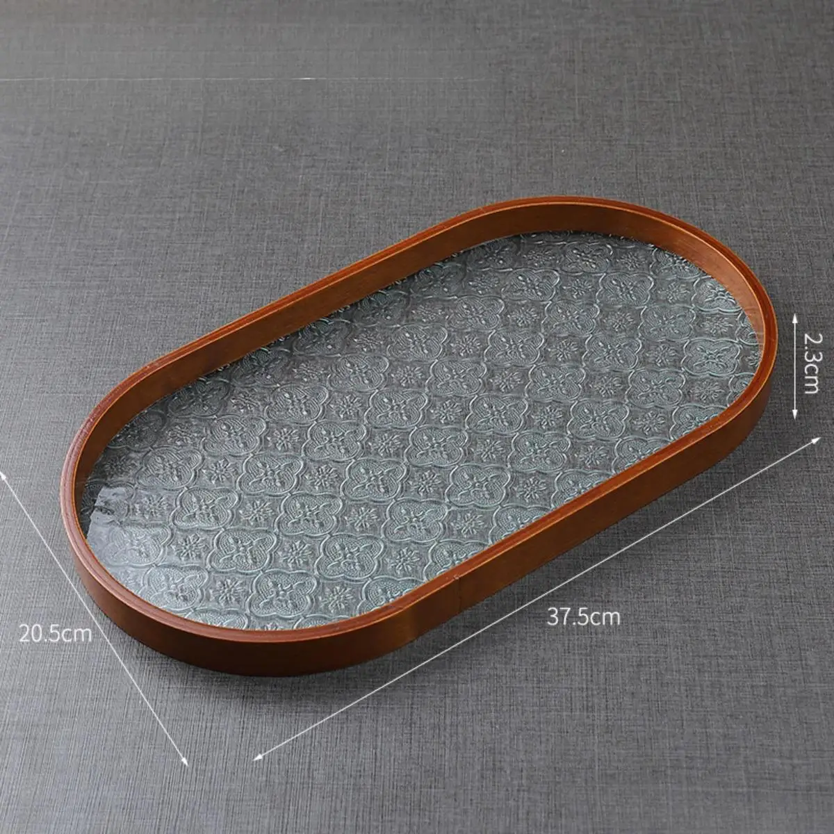 Wood Serving Tray Glass Desk Organizer Jewelry Storage Holder Wooden Trays for Eating for Bathroom Household Desk Tea Room Party