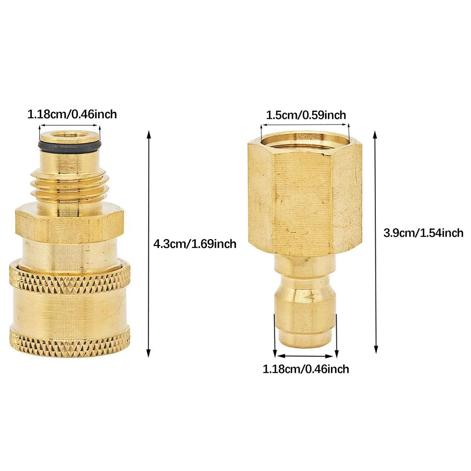 Pressure Washer Adapter Wear Resistant Copper Coupler Quick Connect Fitting Replace Easy Installation Pressure Washer Coupling