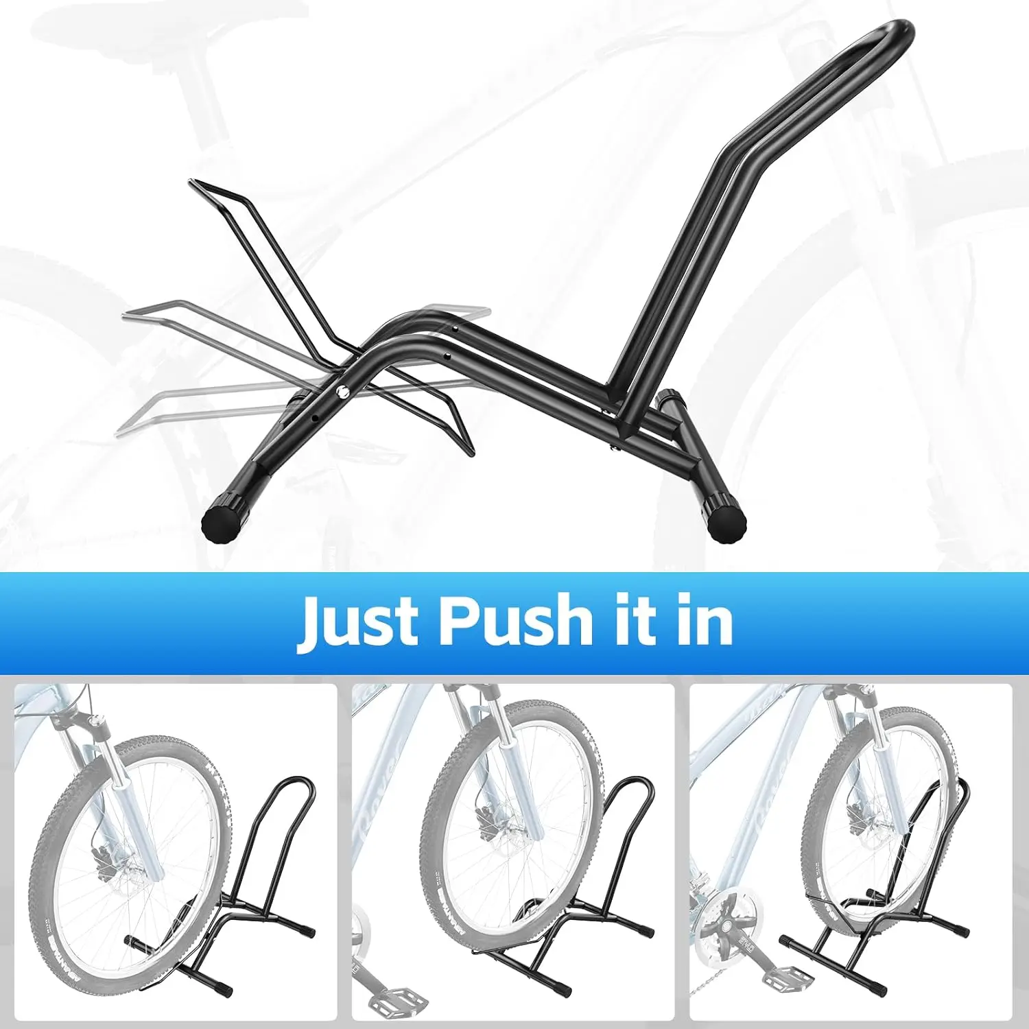 Soporte de suelo para bicicleta, ajustable para ruedas 16"-29" - imagen 2
