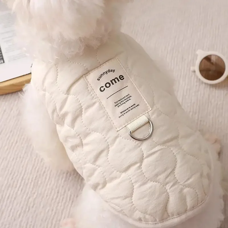 Abrigo de invierno para mascotas, ropa para clima frío, ropa cálida para perros con orificio para arnés incorporado, ropa para mascotas, chaleco de nieve acogedor - imagen 3