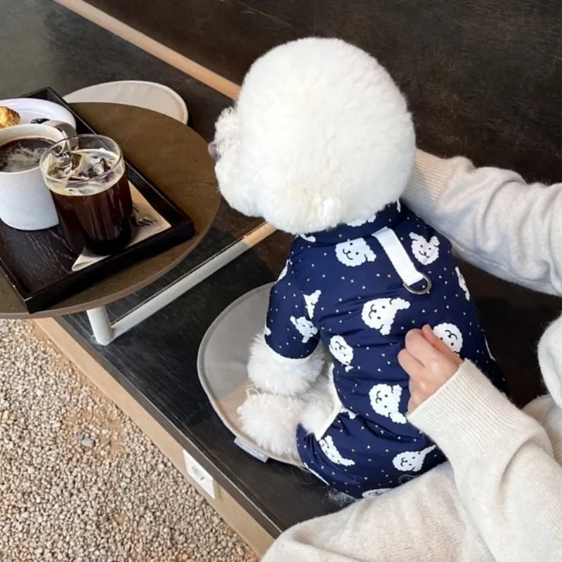 Warm Dog Jumpsuit Clothes Winter Four Legs Fashion Desinger Dog Clothes Pet Cute Catoon Sweater Puppy Pajamas Dog Jackets - imagen 3