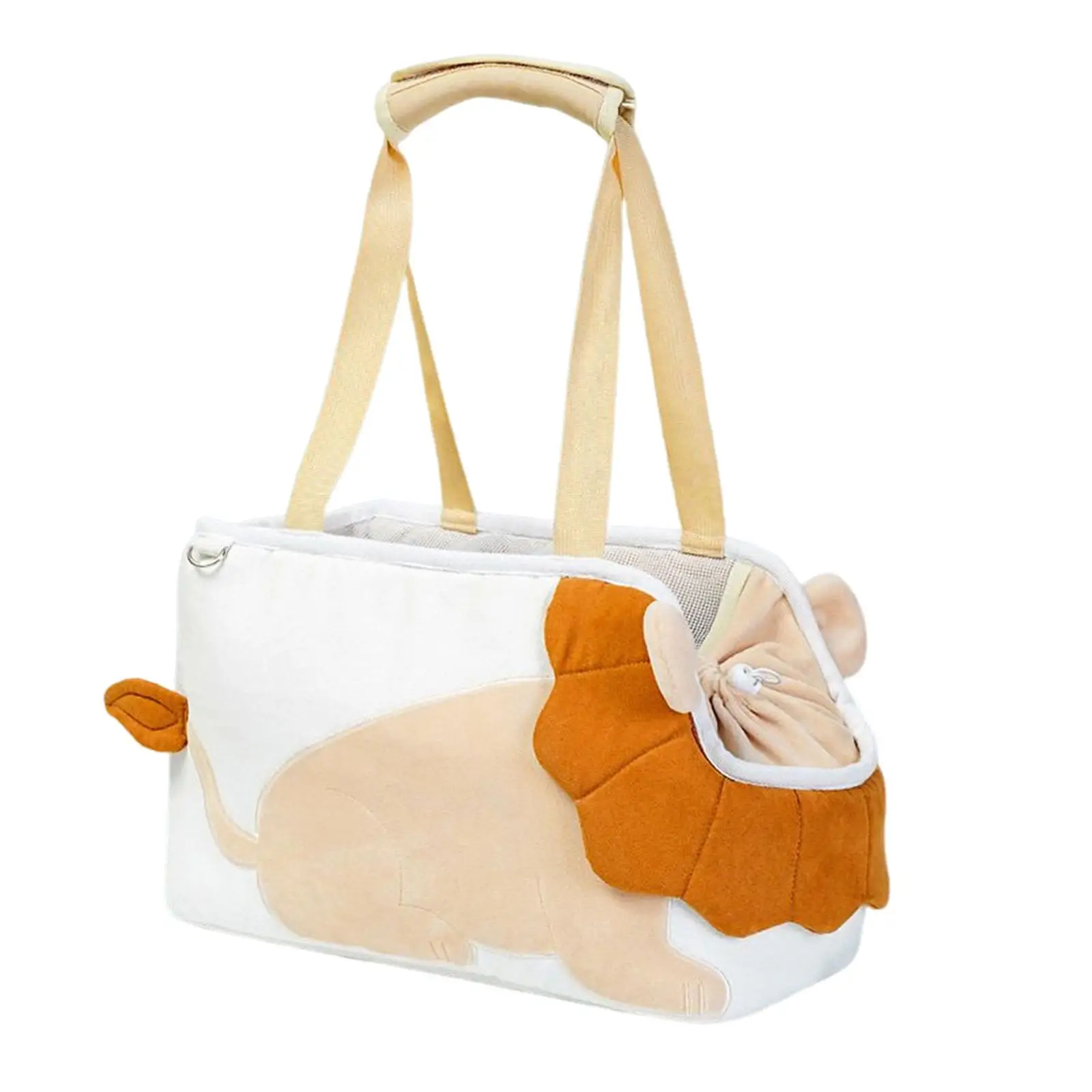 Pet Cat Shoulder Bag Pouch Hand Tote Cat Carrier Cartoon Lion Pattern Padded