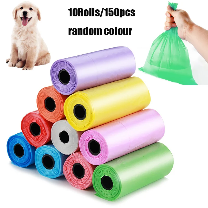 10 rollos de bolsas para excrementos de perros, bolsas ecológicas a prueba de fugas para excrementos de perros, 15 bolsas/rollo, bolsa de basura para limpieza al aire libre para cachorros - imagen 5