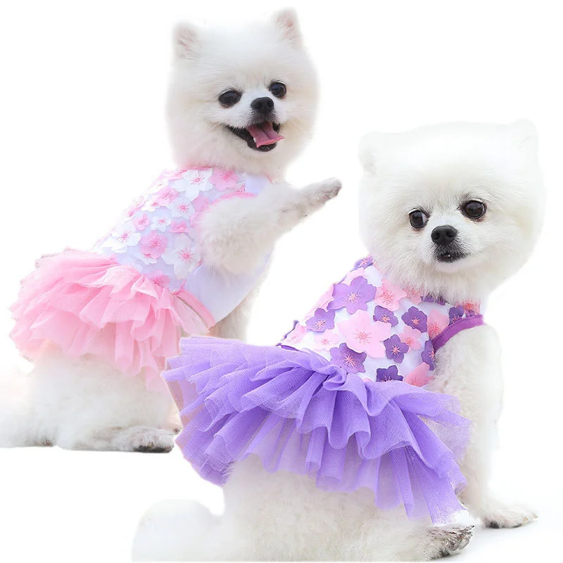Vestido tutú floral para perros pequeños – Chihuahuas y Terrier - imagen 5
