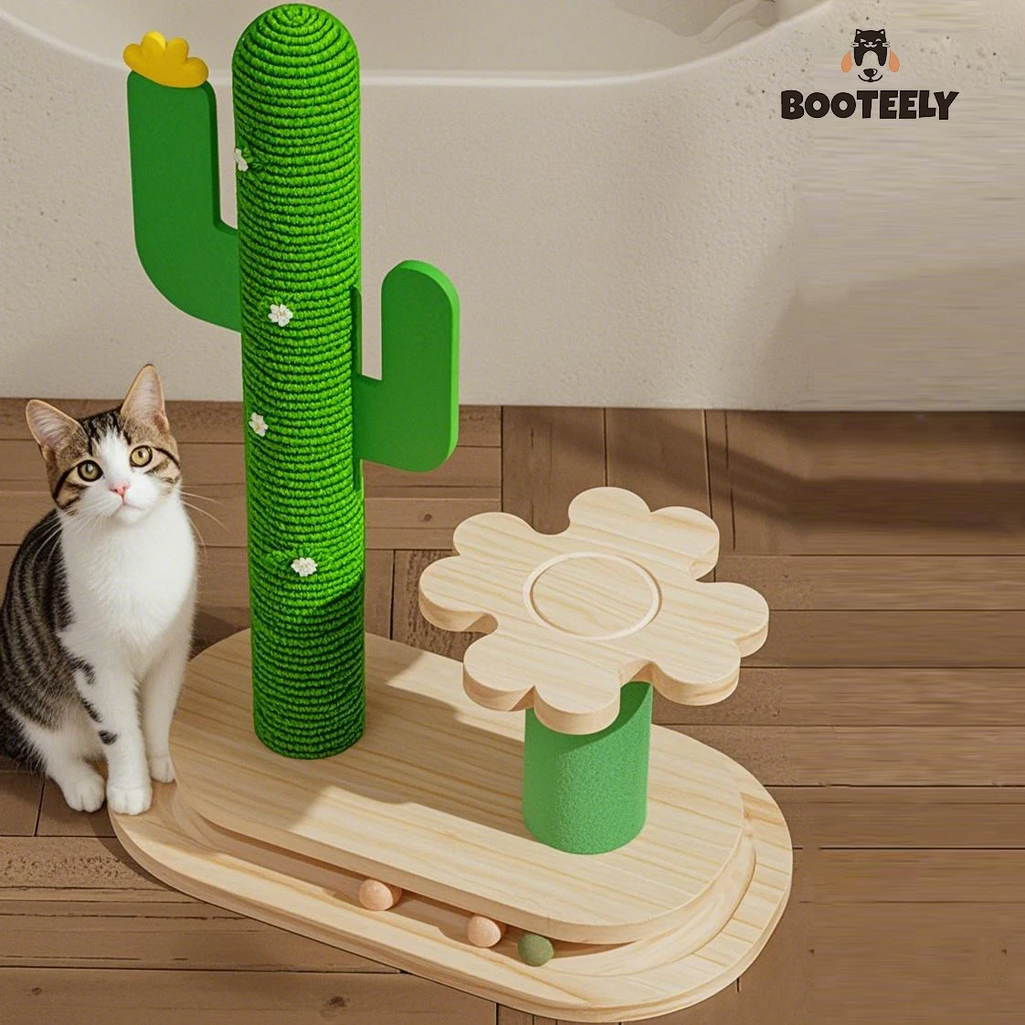 Pilar de agarre de bola de Cactus para interiores, columna para rascar gatos, juguete para gatear, actividad divertida para gatos, decoración de muebles para mascotas
