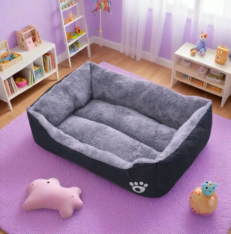 Casa grande para mascotas, cama para perros y gatos, estera larga de felpa para dormir profundo, cojín suave y cálido para perros pequeños, camas tranquilas para cachorros, Chihuahua - imagen 3