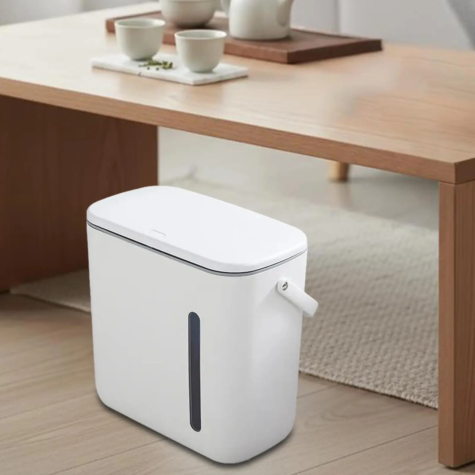 Cubo de basura con tapa, cubo de basura con cubo para té, compartimentos dobles, cubo de basura para oficina, dormitorio, baño, RV, sala de estar