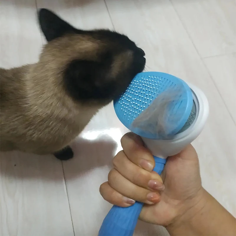 Cepillo de aseo para mascotas para perros y gatos, peine de masaje Deshedding con cerdas suaves para eliminar el cabello suelto, limpieza, suministros para mascotas - imagen 3