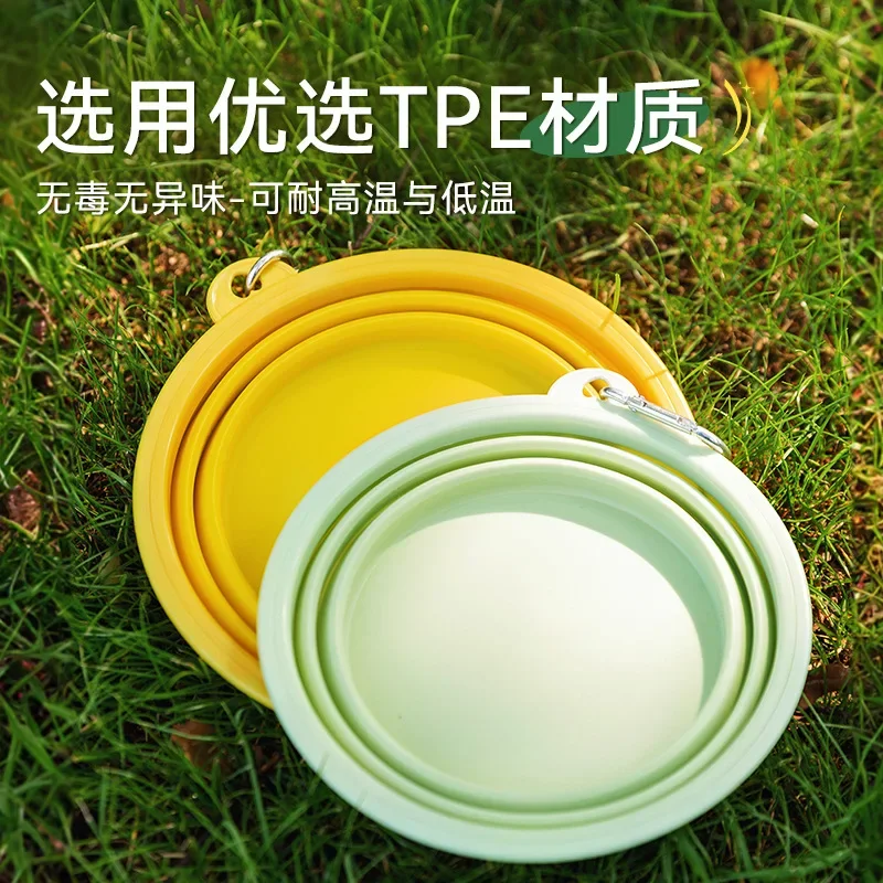 Nuevo Cuenco plegable de Color sólido para salir de perros, cuenco colgante para perros medianos y grandes para gatos y mascotas - imagen 4