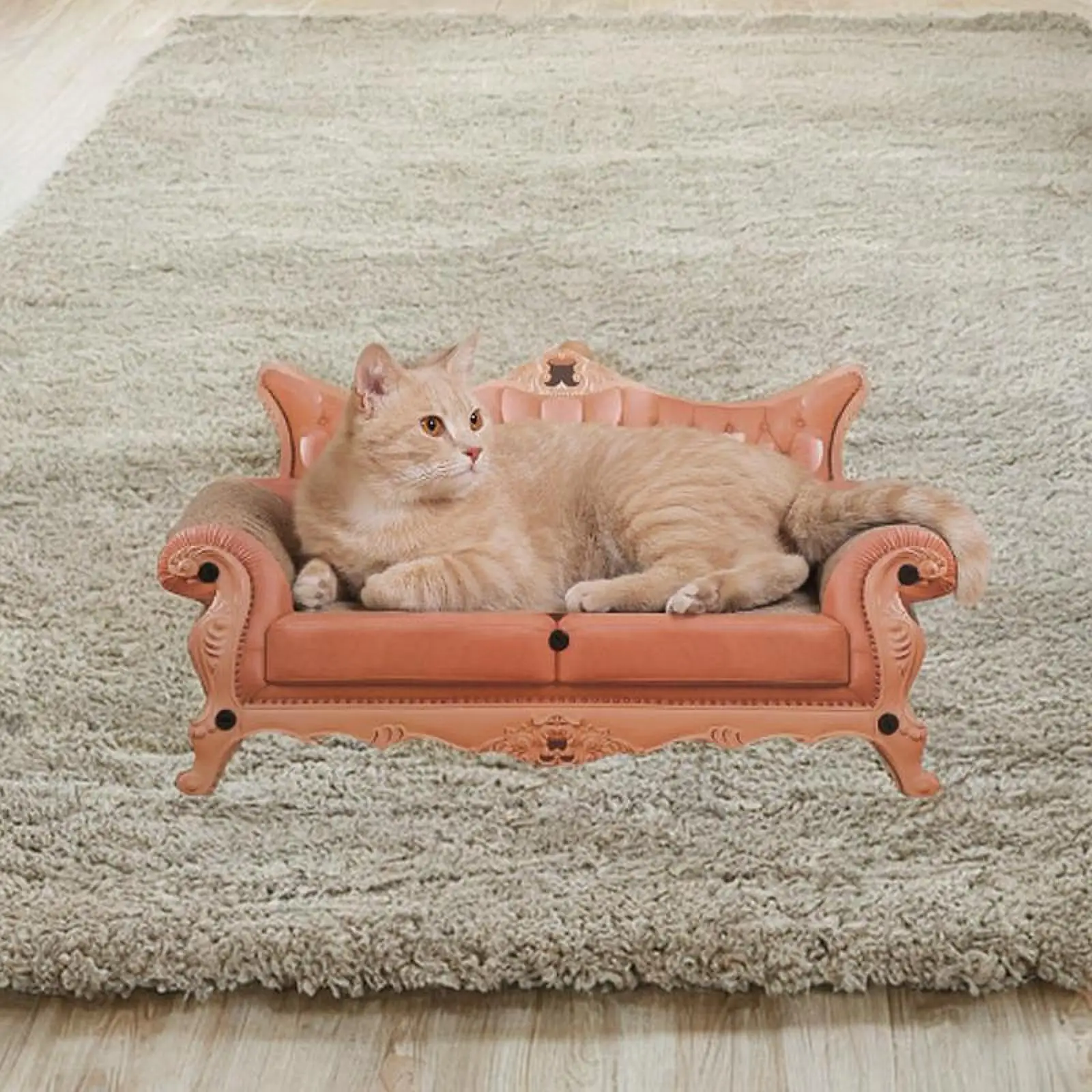 Cat Scratcher Sofa,Scratching Lounge Sturdy,Cat Lounge,Resting Furniture Protecter Luxury Scratching Pad Corrugated Cardboard