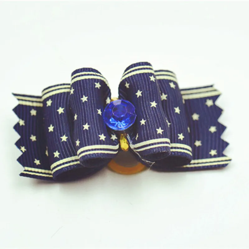 20/50/100 Uds. Accesorios para el cabello con lazos para perros, tocado con lazo de diamante, lazos coloridos para el cuidado de cachorros con bandas de goma, sombreros para gatos - imagen 5